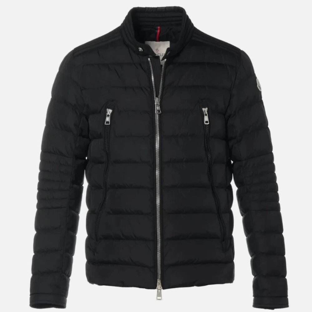 Moncler Amiot Down Biker Jacket Men's (Size 4) in Black